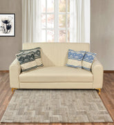 Luxury neutral wool area rug with modern maze pattern